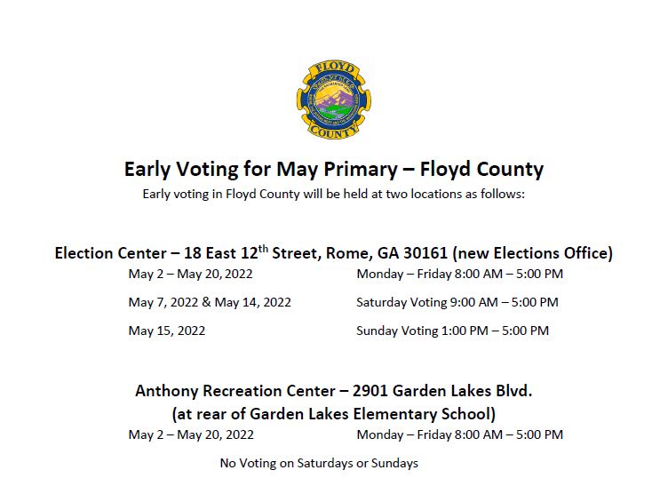 Early Voting in Floyd County - May Primary