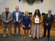 Dr. Tiffany Pauling-Brown is recognized by the County Commission