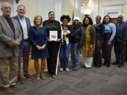 Candice Spivey, family and friends with the County Commission