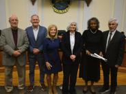 Joyce Perdue-Smith with nominator Ann Pullen and the County Commission